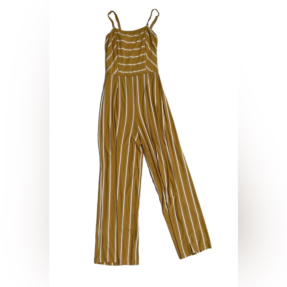 Women Mustard Jumpsuit Striped Small